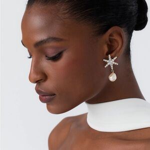 Jennifer Behr Aruna Crystal Pearl Drop Earrings